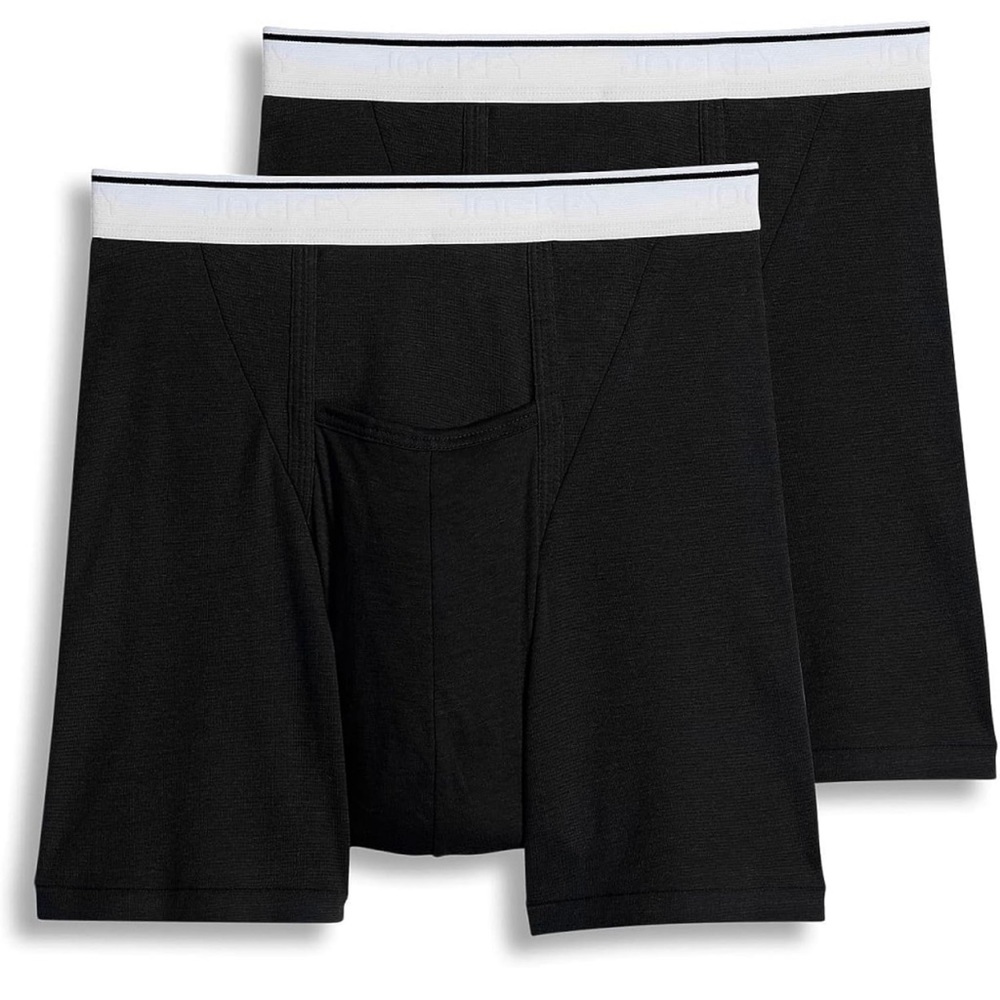 Jockey Underwear Pouch Boxer Brief - 2 Pack 1146 / Black Mens Size 2XL